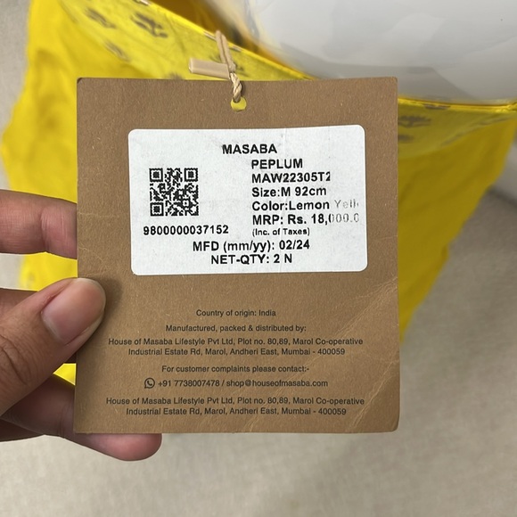 NWT House of Masaba Women's Yellow Designer Dhoti Set - Indian Ethnic - Picture 4 of 10